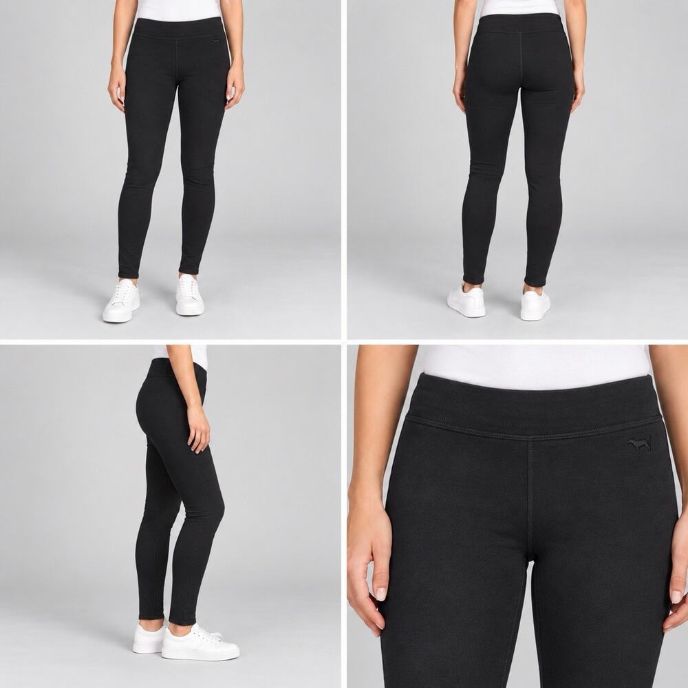 Victoria’s Secret PINK Women’s XS Black Cotton Stretch Leggings Yoga Pants